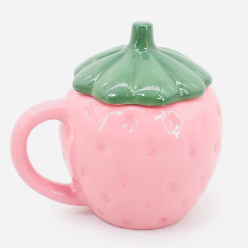 Target Bullseye Playground Valentine’s Day Pink Strawberry Ceramic Mug with Lid